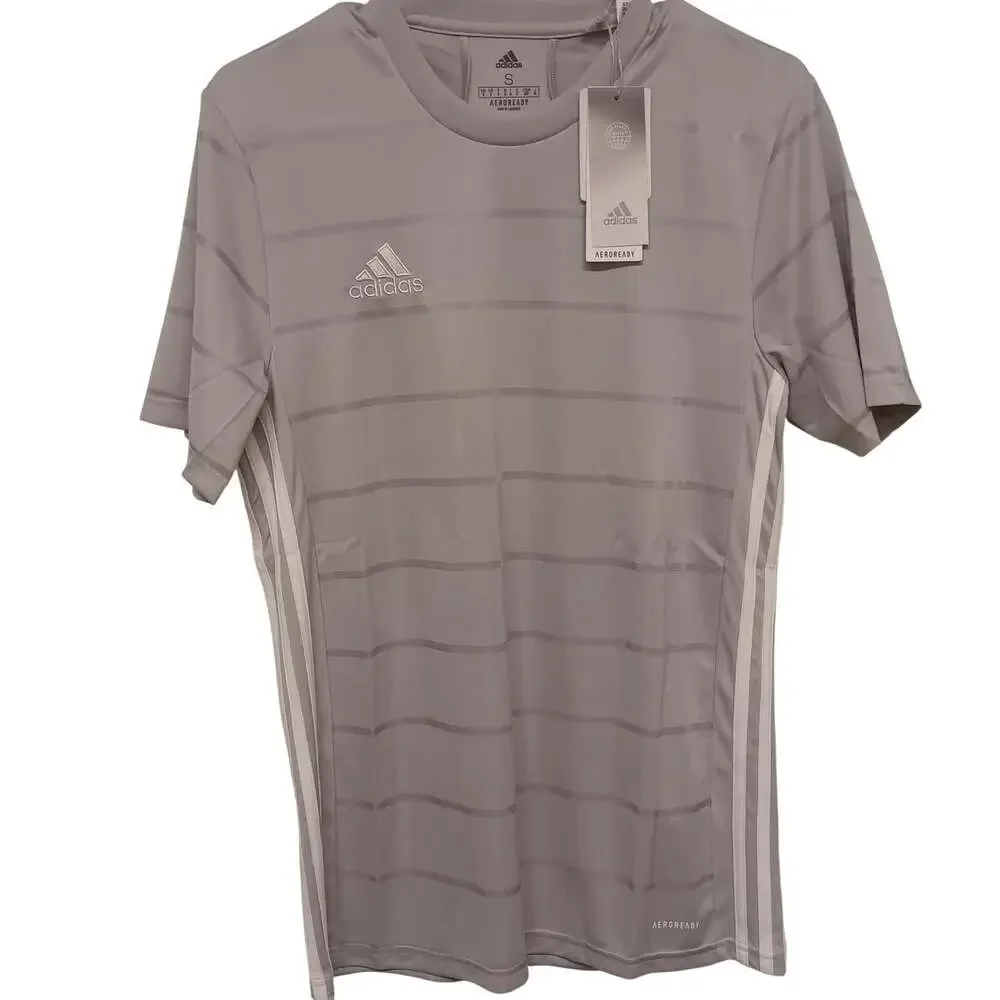 Adidas Men's Gray Campeon 21 Short Sleeve Aeroready Jersey T-shirt Size S
